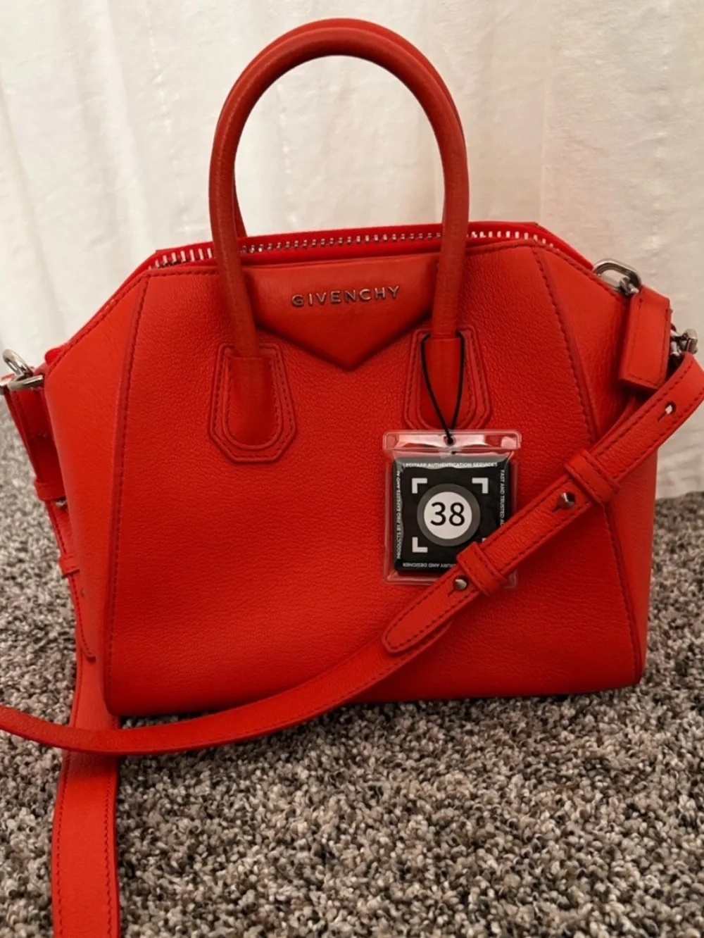 Givenchy Red Antigona-Style Satchel with Shoulder Strap